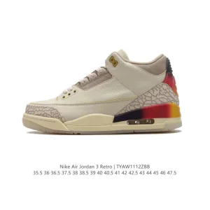 Jordan Air 3 Retro SE Men's and Women's Basketball Shoes in White and Cement