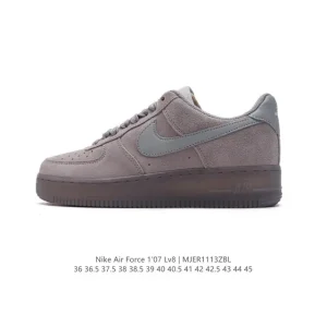 Nike Air Force 1 07 Low White Leather Sneakers with Air Cushion
