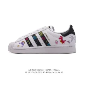 Adidas Superstar Cartoon Print Classic Shell Toe Sneakers for Men and Women