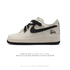 Nike Air Force 1 Low 07 White Leather Sneakers with Air Cushion Sole