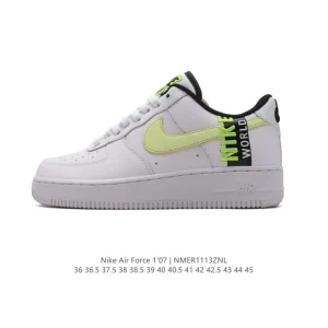 Nike Air Force 1 Low 07 White Leather Sneakers with Air Cushion