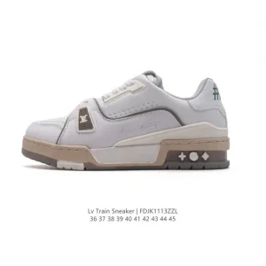 Louis Vuitton Trainer Sneaker Low Leather Thick Sole 3D Logo Comfort Shoes