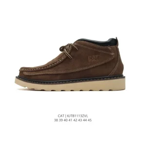 Cat Men's Classic Leather Martin Boots with Chunky Sole