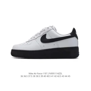 Nike Air Force 1 '07 Low White Leather Casual Sneakers with Air Cushioning