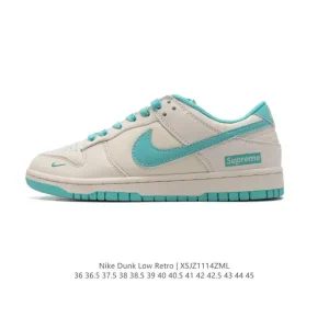 Nike Dunk Low Retro Vintage Basketball Sneakers with Leather Upper