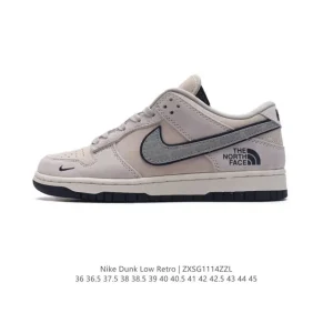 Nike Dunk Low Retro Vintage Basketball Skateboarding Sneakers with Leather Upper