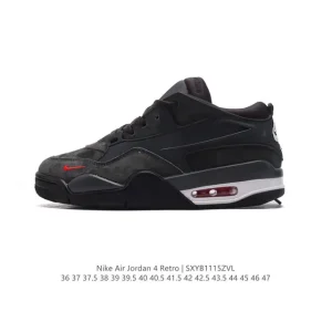 Jordan Air 4 Retro OG Low Black Cement Men's Women's Basketball Shoes