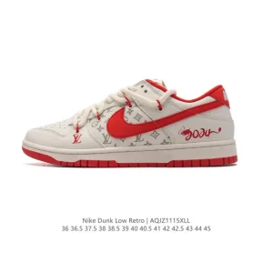 Nike Dunk Low DIY LV Custom Deconstruction Binding Low Top Casual Skateboarding Shoes