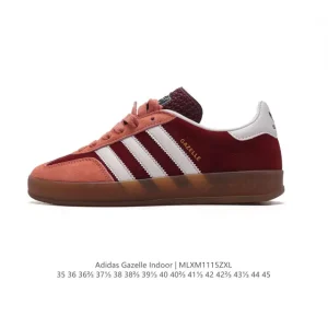 Adidas Originals Gazelle Indoor Retro Leather Sneakers with Gum Sole