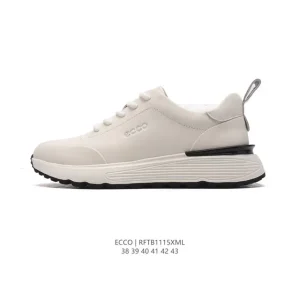 ECCO Men's Outdoor Casual Sneakers Lightweight Breathable Lace-Up Shoes