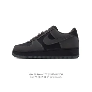 Nike Air Force 1 '07 Low White Leather Casual Sneakers with Air Cushion