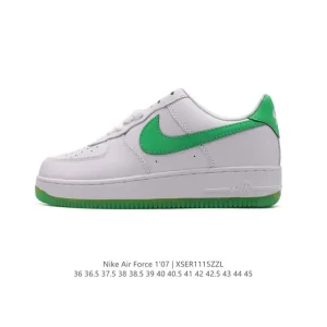 Nike Air Force 1 '07 Low White Leather Sneakers with Air Cushion