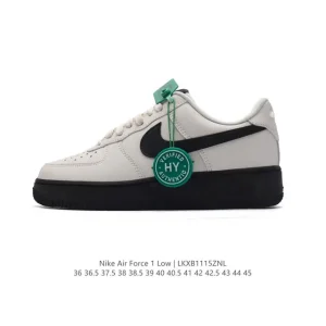 Nike Air Force 1 '07 Low White Leather Sneakers with Air Cushioning