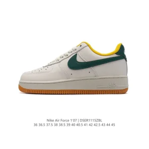 Nike Air Force 1 07 Low White Leather Sneakers with Air Cushion