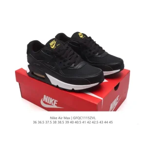 Nike Air Max 90 Retro Running Shoes with Leather and Air Cushion