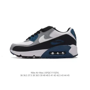 Nike Air Max 90 Retro Running Shoes with Leather and Air Cushion