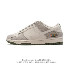 Nike Dunk Low Retro Gucci Collab Double Laces Vintage Basketball Skate Shoes