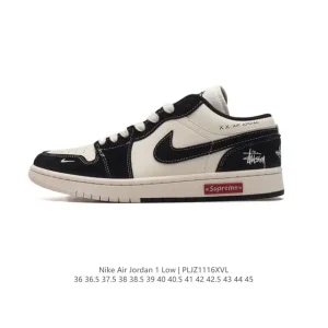 Jordan AJ1 Low Retro Classic Leather Basketball Shoes with Air Cushion