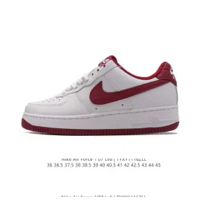 Nike Air Force 1 '07 Low White Leather Casual Sneakers with Air Cushion