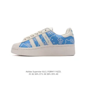 Adidas Superstar XLG Hello Ketry Embroidered Low Top Platform Sneakers