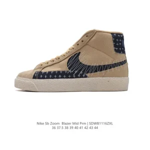 Nike SB Blazer Mid Premium Sashiko Sesame Denim Sneakers