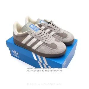 Adidas Originals Gazelle Indoor Retro Leather Sneakers with Gum Sole