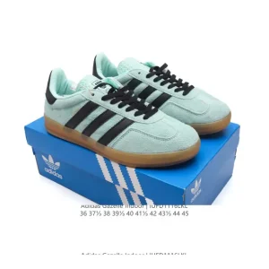 Adidas Originals Gazelle Indoor Retro Leather Sneakers with Gum Sole