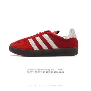 Adidas Originals Gazelle Indoor Retro Leather Sneakers with Gum Sole