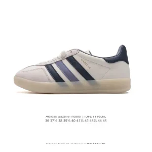 Adidas Originals Gazelle Indoor Retro Leather Sneakers with Gum Sole