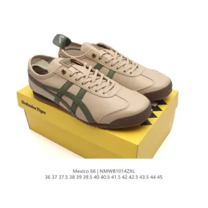 ASICS Onitsuka Tiger Mexico 66 Classic Leather Retro Sneakers for Men and Women