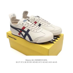 ASICS Onitsuka Tiger Mexico 66 Classic Leather Sneakers for Men and Women