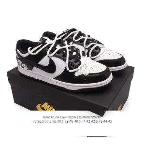 Nike Dunk Low Retro Vintage Basketball and Skateboarding Shoes with Dual Laces