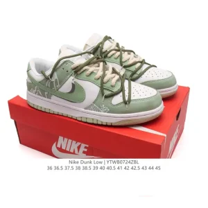 Nike Dunk Low Retro Basketball Shoes with Dual Laces and Strap