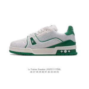 Louis Vuitton Trainer Low Diamond Embellished Thick Sole Sneakers