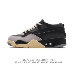 Jordan Air 4 Retro OG Low Black Cement Men's Basketball Shoes