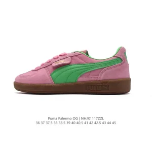 PUMA Palermo OG Army Trainer Vintage Leather Low-Top Sneakers for Men and Women