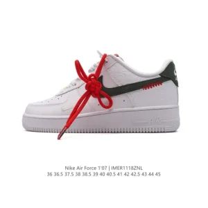 Nike Air Force 1 Low 07 White Leather Vintage Sneakers for Men and Women