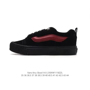 Vans Knu Skool VR3 LX Leather Bread Shoe in Classic Black and White