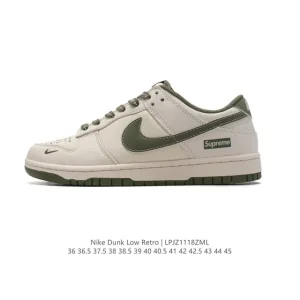 Nike Dunk Low Retro Court Basketball Lifestyle Sneakers with Leather Upper