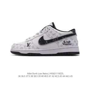 Nike Dunk Low LV Collaboration Vintage Leather Basketball Sneakers