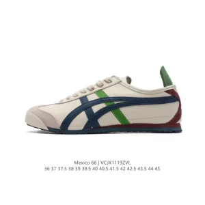 ASICS Onitsuka Tiger Mexico 66 Classic Leather Sneakers for Men and Women