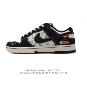 Nike Dunk Low Retro Gucci Collaboration Vintage Basketball Sneakers