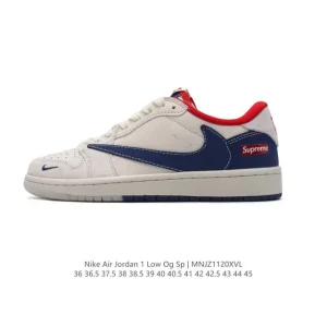 Jordan Military Blue Low AJ1 Reverse Swoosh Retro Basketball Shoe