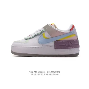 Nike Air Force 1 Shadow Low Top Sneakers with Chunky Sole and Dual Swoosh