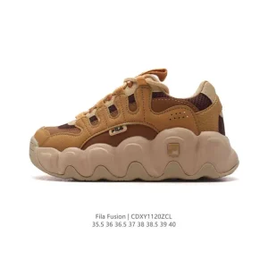 FILA Women's Cat Paw Chunky Leather Sneakers Retro Fashion Shoes