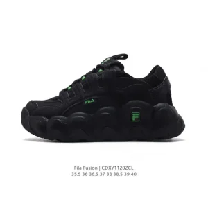 FILA Women's Cat Paw Chunky Sneakers Retro Leather Fashion Shoes