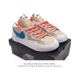 sacai x Nike Blazer Low Deconstructed Dual Swoosh Lifestyle Sneakers