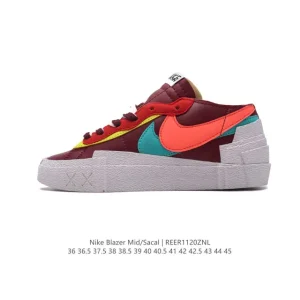 Sacai x Nike Blazer Low Deconstructed Dual Swoosh Sneakers