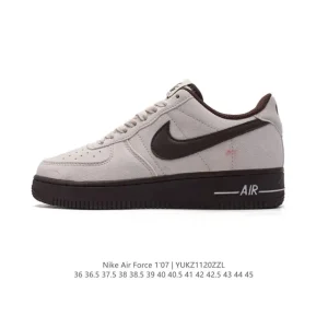 Nike Air Force 1 '07 Low White Leather Casual Sneakers with Air Cushioning