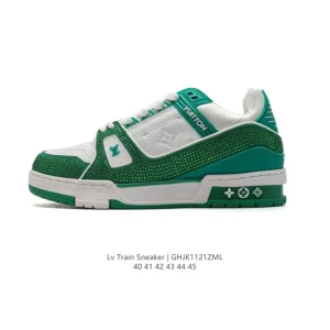 Louis Vuitton Trainer Sneaker Low Full Diamond Thick Sole Men's Shoes